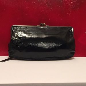 Black Patent Leather Hobo “Mavis” Clutch Wallet